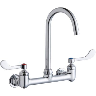 Elkay WALL MNT 8IN, GN 5IN SPT, 1PC WRIST BLD HNDL, 4IN, 1/2IN HW