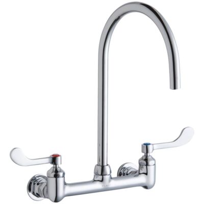 Elkay WALL MNT 8IN, GN 8IN SPT, 1PC WRIST BLD HNDL, 4IN, 1/2IN HW
