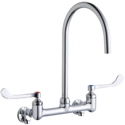 Elkay WALL MNT 8IN, GN 8IN SPT, 1PC WRIST BLD HNDL, 6IN, SHUT OFF