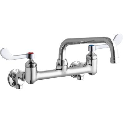 Elkay WALL MNT 8IN, TUBE 8IN SPT, 1PC WRIST BLD HNDL, 4IN, SHUT OF