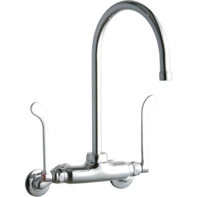 Elkay WALL MNT 4IN, GN 8IN SPT, 1PC WRIST BLD HNDL, 6IN, 2IN HW