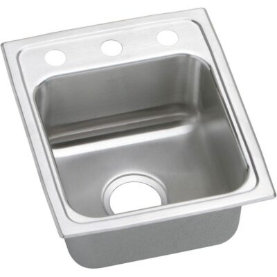 Elkay 18 Gauge Stainless Steel 15'' x 17.5'' x 7.625'' Single Bowl Top Mount Kitchen Sink
