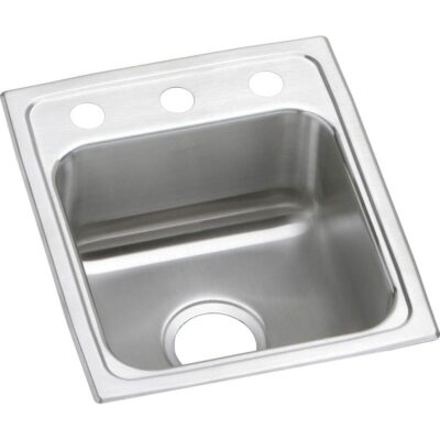 Elkay 18 Gauge Stainless Steel 15'' x 17.5'' x 7.625'' Single Bowl Drop-in Bar/Prep Sink