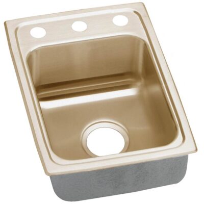 Elkay 18 Gauge CuVerro antimicrobial copper 15'' x 22'' x 7.625'' Single Bowl Drop-in Sink