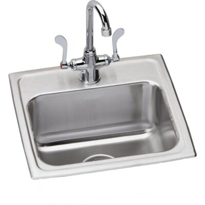 Elkay 18 Gauge Stainless Steel 17'' x 16'' x 7.625'' Single Bowl Drop-in Kitchen Sink Kit