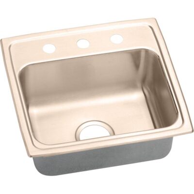 Elkay 18 Gauge CuVerro antimicrobial copper 19.5'' x 19'' x 7.5'' Single Bowl Drop-in Sink