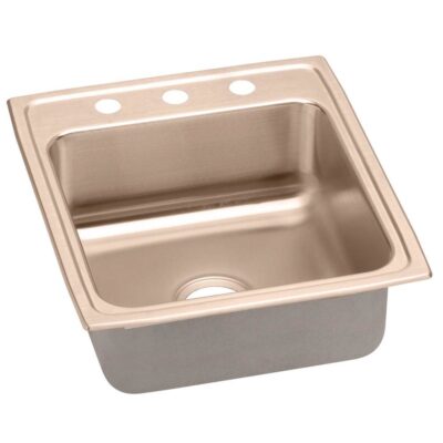 Elkay 18 Gauge CuVerro Antimicrobial Copper 19.5'' x 22'' x 10.125'' Single Bowl Drop-in Sink