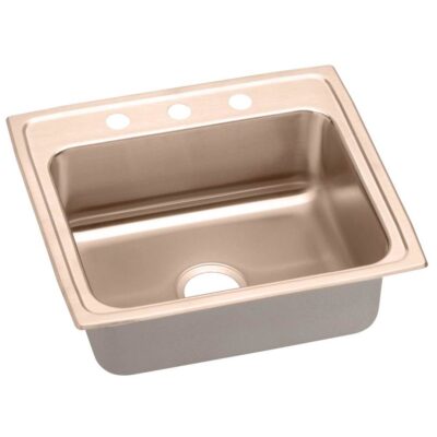 Elkay 18 Gauge CuVerro antimicrobial copper 22'' x 19.5'' x 7.625'' Single Bowl Drop-in Sink