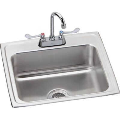 Elkay 18 Gauge Stainless Steel 22'' x 19.5'' x 7.625'' Single Bowl Drop-in Kitchen Sink Kit