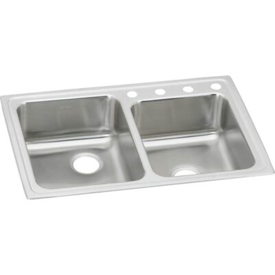 Elkay 18 Gauge Stainless Steel 33'' x 22'' x 7.875'' Double Bowl Drop-in Kitchen Sink