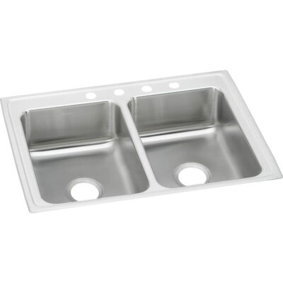 Elkay 18 Gauge Stainless Steel 25'' x 19.5'' x 7.625'' Double Bowl Drop-in Kitchen Sink