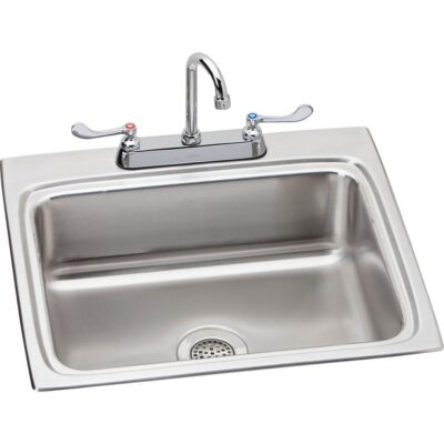 Elkay 18 Gauge Stainless Steel 25'' x 22'' x 8.125'' Single Bowl Drop-in Kitchen Sink Kit