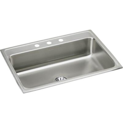 Elkay 18 Gauge Stainless Steel 31'' x 22'' x 7.625'' Single Bowl Drop-in Kitchen Sink Kit