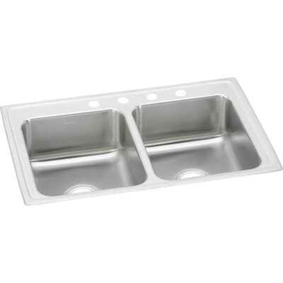 Elkay 18 Gauge Stainless Steel 43'' x 22'' x 7.625'' Double Bowl Drop-in Kitchen Sink