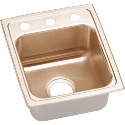 Elkay 18 Gauge CuVerro antimicrobial copper 13'' x 16'' x 6.5'' Single Bowl Drop-in Sink