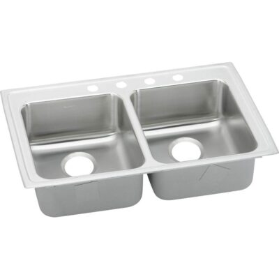Elkay 18 Gauge Stainless Steel 29'' x 22'' x 5.5'' Double Bowl Top Mount Kitchen Sink