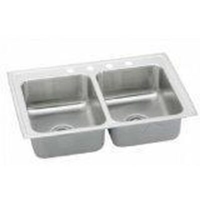 Elkay 18 Gauge Stainless Steel 29'' x 22'' x 6'' Double Bowl Drop-in Kitchen Sink
