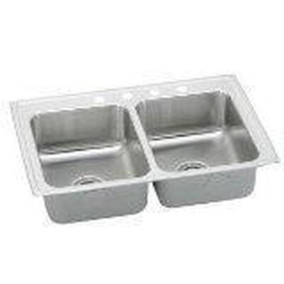 Elkay 18 Gauge Stainless Steel 33'' x 21.25'' x 5.5'' Double Bowl Drop-in Kitchen Sink