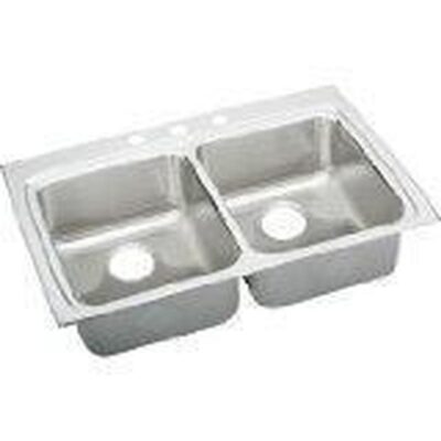 Elkay 18 Gauge Stainless Steel 33'' x 22'' x 6.5'' Double Bowl Drop-in Kitchen Sink