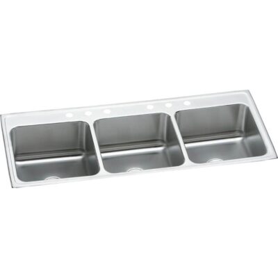 Elkay 18 Gauge Stainless Steel 63'' x 22'' x 10.125'' Triple Bowl Drop-in Kitchen Sink
