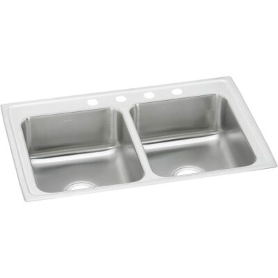 Elkay 20 Gauge Stainless Steel 33'' x 21.25'' x 7.5'' Double Bowl Drop-in Kitchen Sink