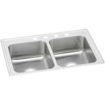 Elkay 20 Gauge Stainless Steel 33'' x 22'' x 7.5'' Double Bowl Drop-in Kitchen Sink