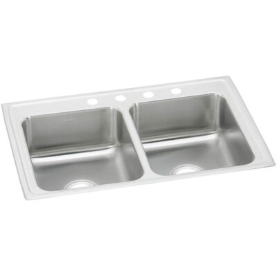 Elkay 20 Gauge Stainless Steel 43'' x 22'' x 7.125'' Double Bowl Drop-in Kitchen Sink