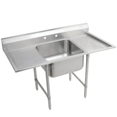 Elkay Rigidbilt Stainless Steel 57'' x 29-3/4'' x 12-3/4'' Floor Mount Single Compartment Scullery Sink w/ Drainboard