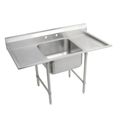 Elkay Rigidbilt Stainless Steel 63'' x 29-3/4'' x 12-3/4'' Floor Mount Single Compartment Scullery Sink w/ Drainboard
