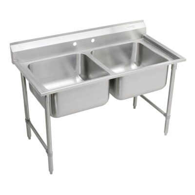Elkay Rigidbilt Stainless Steel 59-1/4'' x 29-3/4'' x 12-3/4'' Floor Mount Double Compartment Scullery Sink