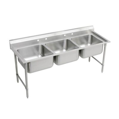 Elkay Rigidbilt Stainless Steel 67-1/4'' x 29-3/4'' x 12-3/4'' Floor Mount Triple Compartment Scullery Sink