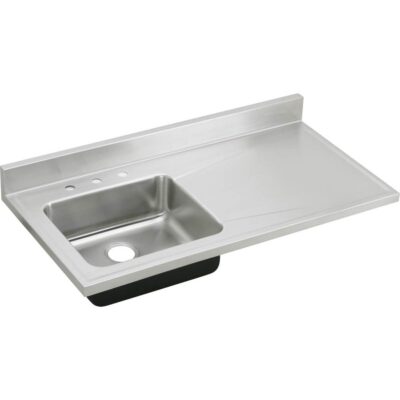 Elkay 18 Gauge Stainless Steel 48'' x 25'' x 7.5'' Single Bowl Custom Sinks + Countertops Kitchen Sink