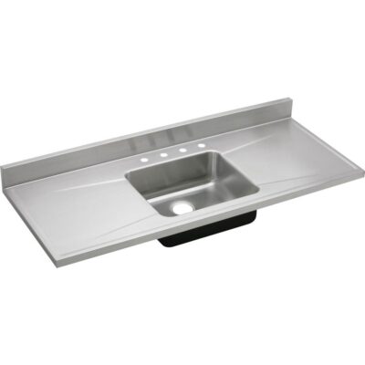 Elkay 18 Gauge Stainless Steel 60'' x 25'' x 7.5'' Single Bowl Custom Sinks + Countertops Kitchen Sink