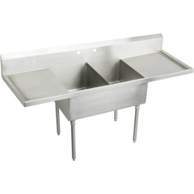Elkay SS DOUBLE COMPT SCULLERY SINK