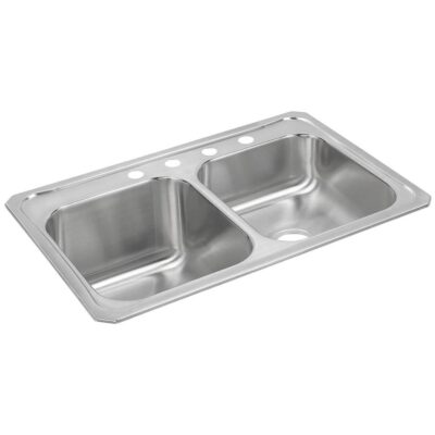 Elkay 20 Gauge Stainless Steel 33'' x 22'' x 10.25'' Double Bowl Drop-in Kitchen Sink