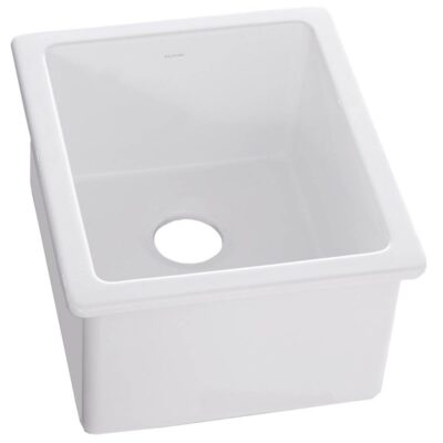 Elkay Fireclay 15'' x 17'' x 10-1/8'' Single Bowl Undermount Bar Sink, White