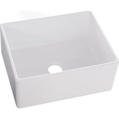 Elkay Fireclay 25'' x 19'' x 10-1/8'' Single Bowl Farmhouse Undermount Kitchen Sink, White