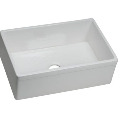Elkay Fireclay 29.875'' x 19.75'' x 10-1/16'' Single Bowl Farmhouse Undermount Kitchen Sink, White
