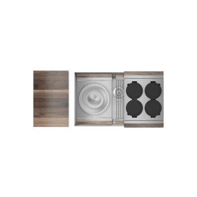 Home Refinements by Julien Smartstation Kit, Undermount Sink, Walnut Acc., Single 30X18X10