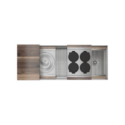 Home Refinements by Julien Smartstation Kit, Undermount Sink, Walnut Acc., Single 48X18X10
