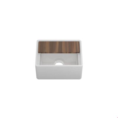 Home Refinements by Julien Fira Bar Sink W/ Ledge Undermount Apron, White, Single 15X19X8-3/4