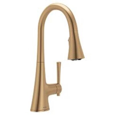 Moen Bronzed gold (bzg) one-handle filtering pulldown kitchen faucet