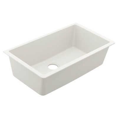 Moen 33-Inch Wide x 9.5-Inch Deep Undermount Granite Single Bowl Kitchen Sink, White