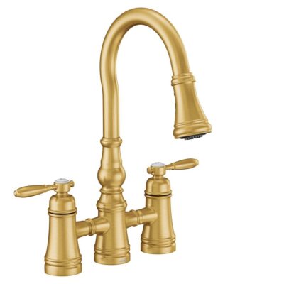 Moen Moen Weymouth 2-Handle Bridge Faucet in Brushed Gold