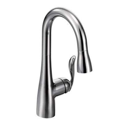 Moen Arbor One-Handle High Arc Pulldown Single Mount Bar Faucet with Reflex, Chrome
