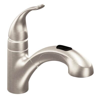 Moen Integra One-Handle Pullout Kitchen or Laundry Faucet Featuring Power Clean, Spot Resist Stainless