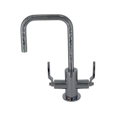 Mountain Plumbing Hot & Cold Water Faucet with Contemporary Round Body & Industrial Lever Handles (90° Spout)