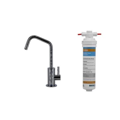 Mountain Plumbing Point-of-Use Drinking Faucet with Contemporary Round Body & Handle (120° Spout) & Mountain Pure® Water Filtration System