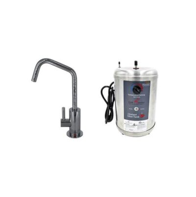 Mountain Plumbing Hot Water Faucet with Contemporary Round Body & Handle (120° Spout) & Little Gourmet® Premium Hot Water Tank