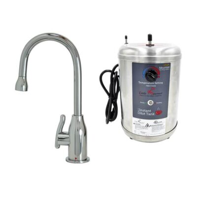 Mountain Plumbing Hot Water Faucet with Modern Curved Body & Handle & Little Gourmet® Premium Hot Water Tank